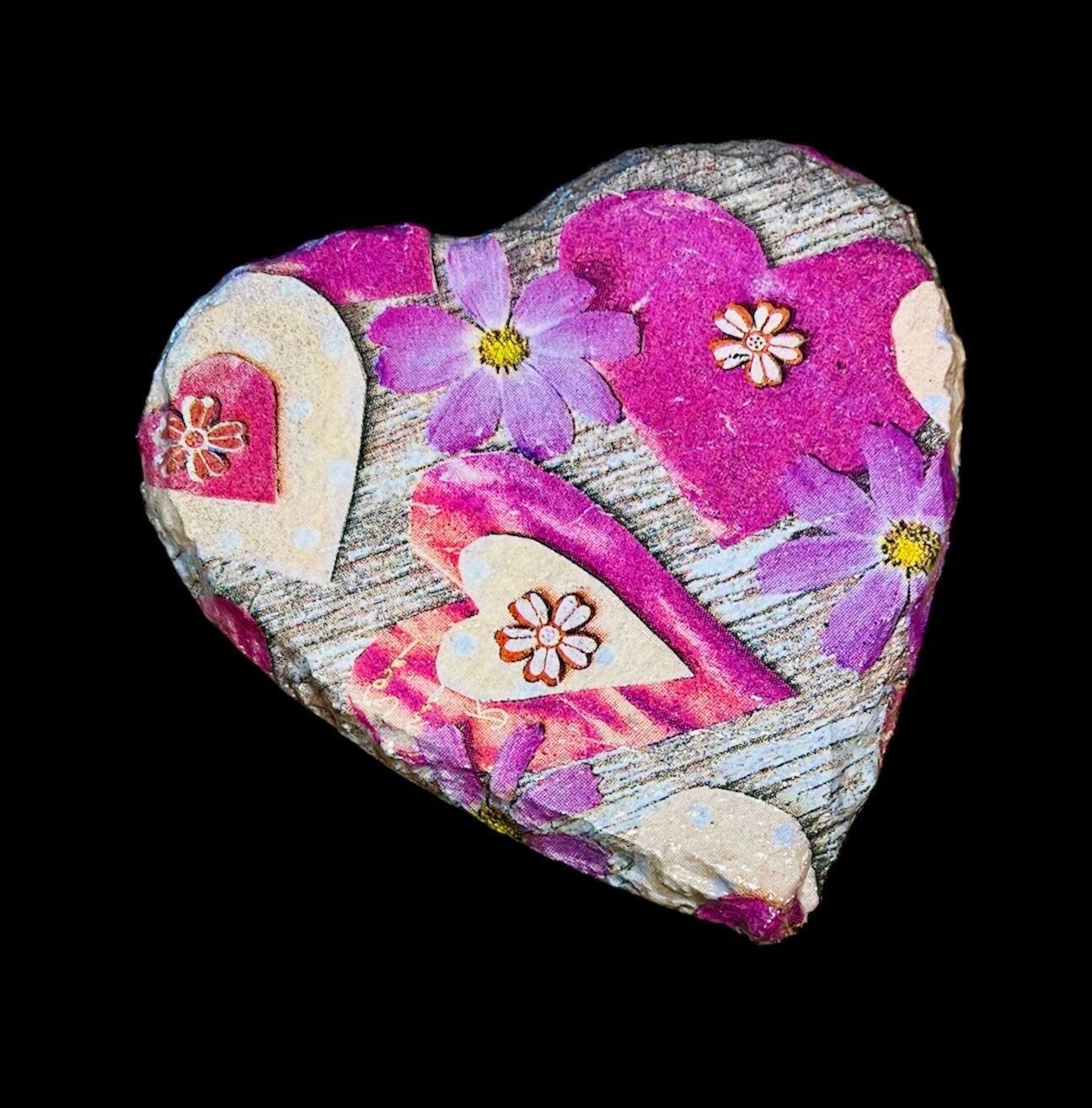 SLATE COASTER HEART - CRAFT HEARTS PINK