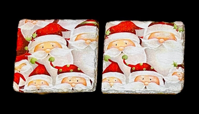 SLATE COASTER SQUARE - SANTAS