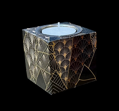 TEALIGHT CUBE - DECO XMAS TREES