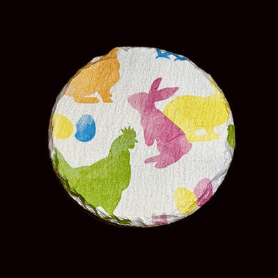 SLATE COASTER ROUND - NEON EASTER SILHOUETTES