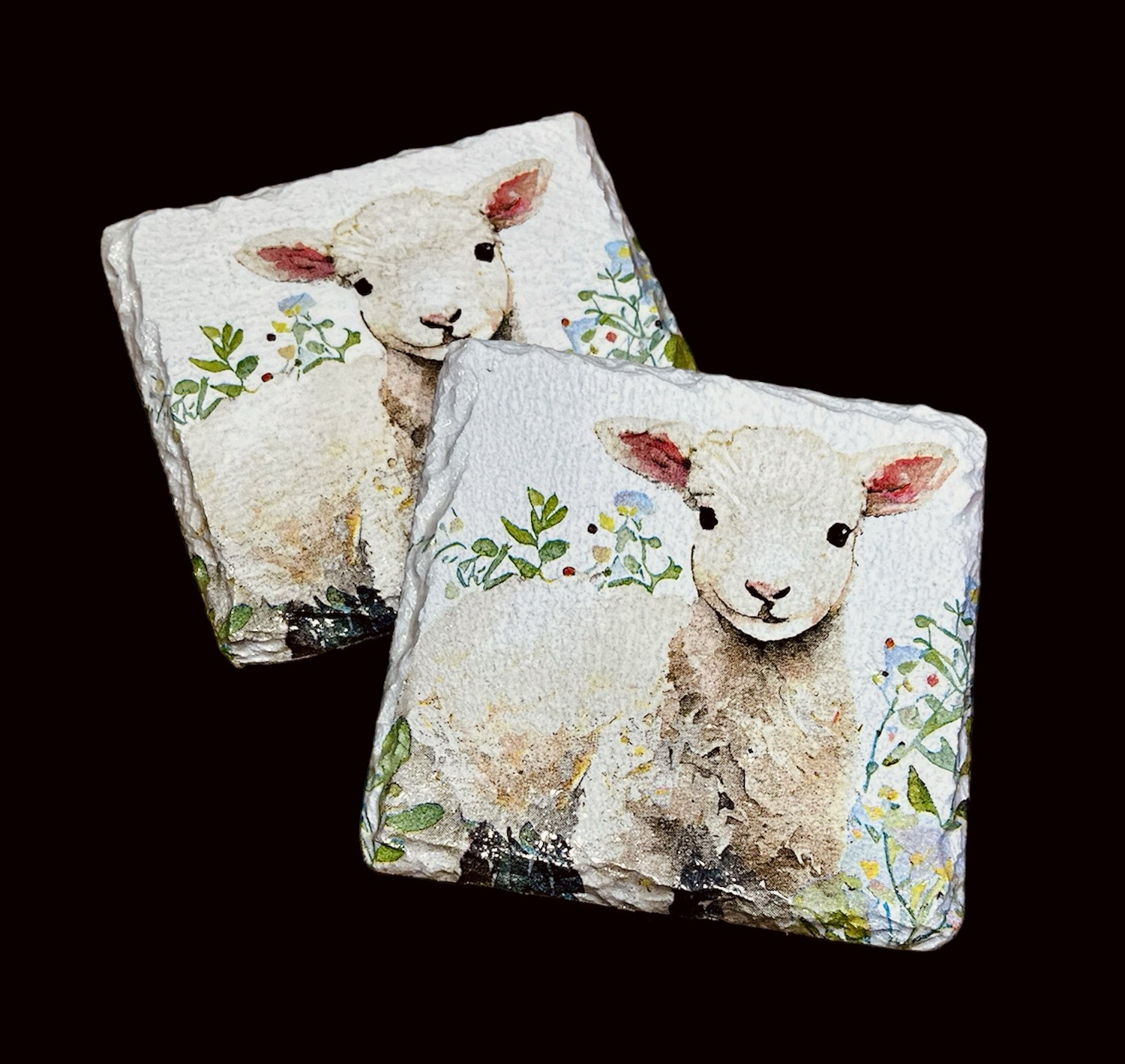 SLATE COASTER SQUARE - SPRING LAMB