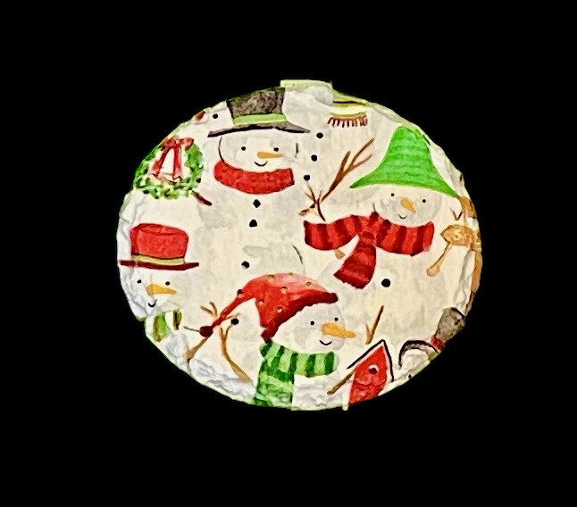 SLATE COASTER ROUND - SNOWMEN