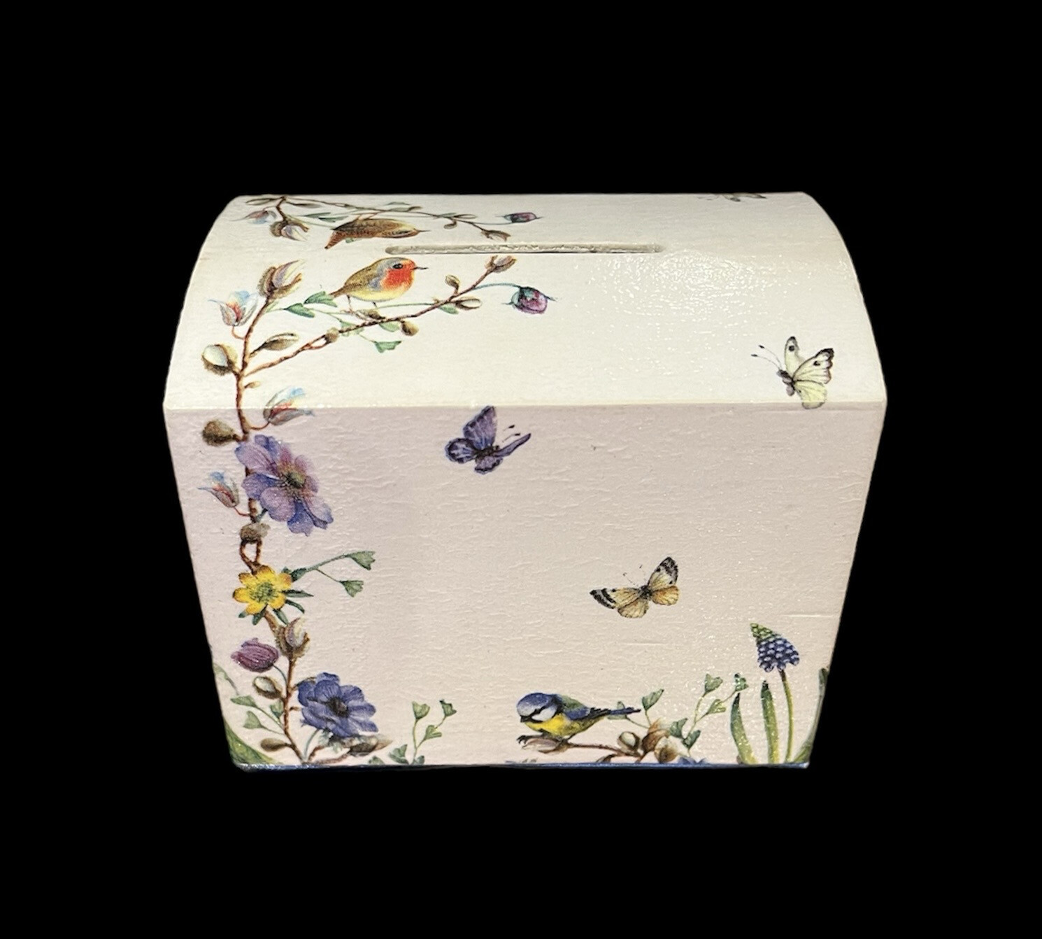 MONEY BOX - DAINTY BIRDS & BUTTERFLIES