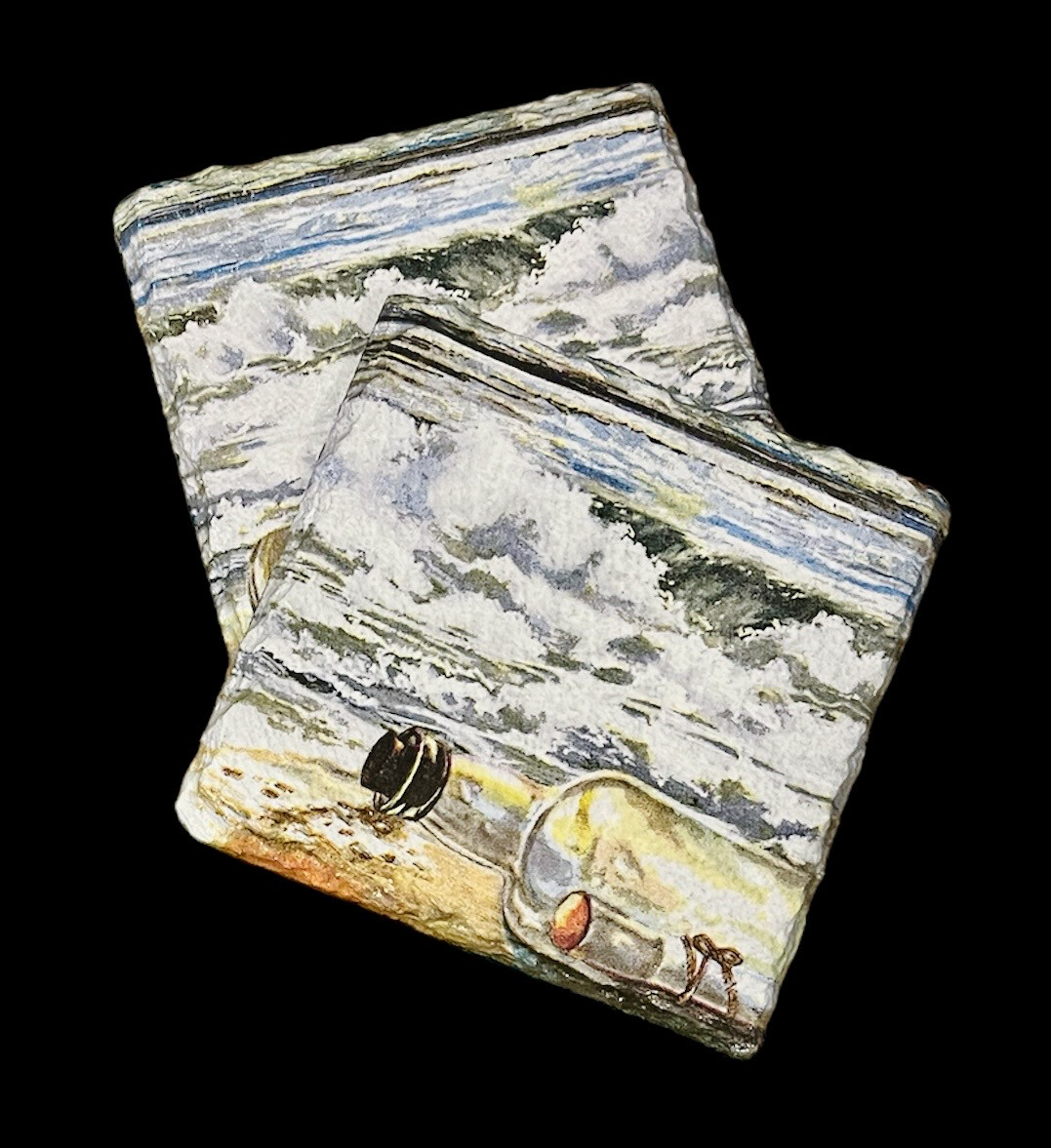 SLATE COASTER SQUARE - MESSAGE IN A BOTTLE