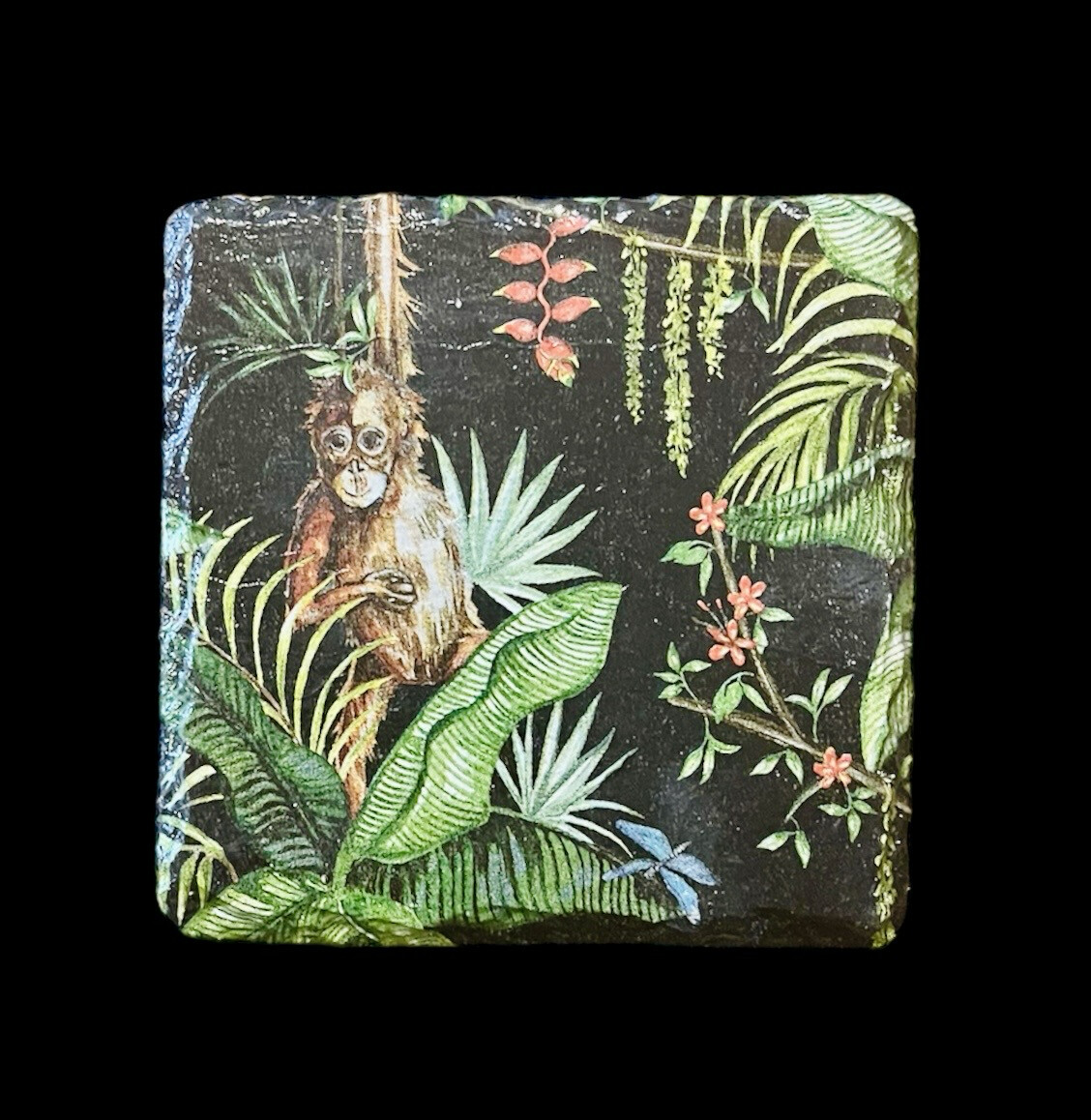 SLATE COASTER SQUARE - ORANGUTANG