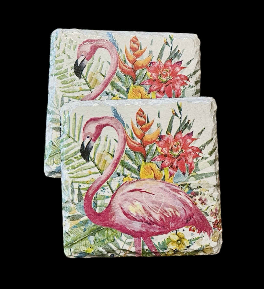 SLATE COASTER SQUARE - FLAMINGO