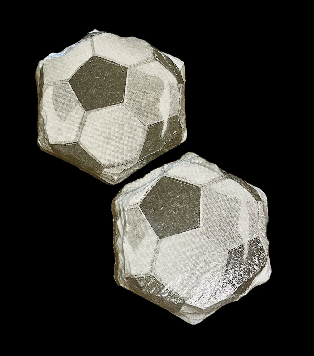 SET OF 2 SLATE COASTERS - FOOTBALL
