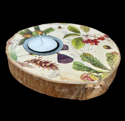 LOG SLICE TEALIGHT - AUTUMNAL FRUIT