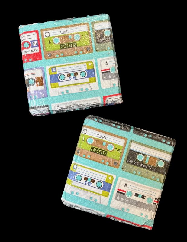 SLATE COASTER SQUARE - CASSETTE TAPES