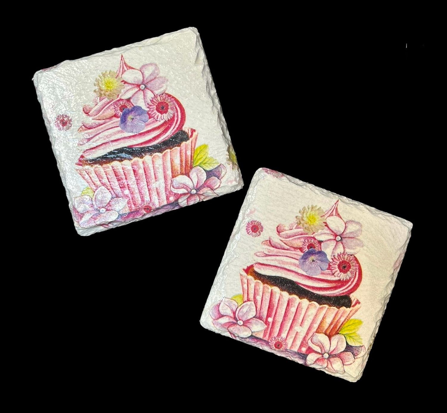 SLATE COASTER SQUARE - CUPCAKE