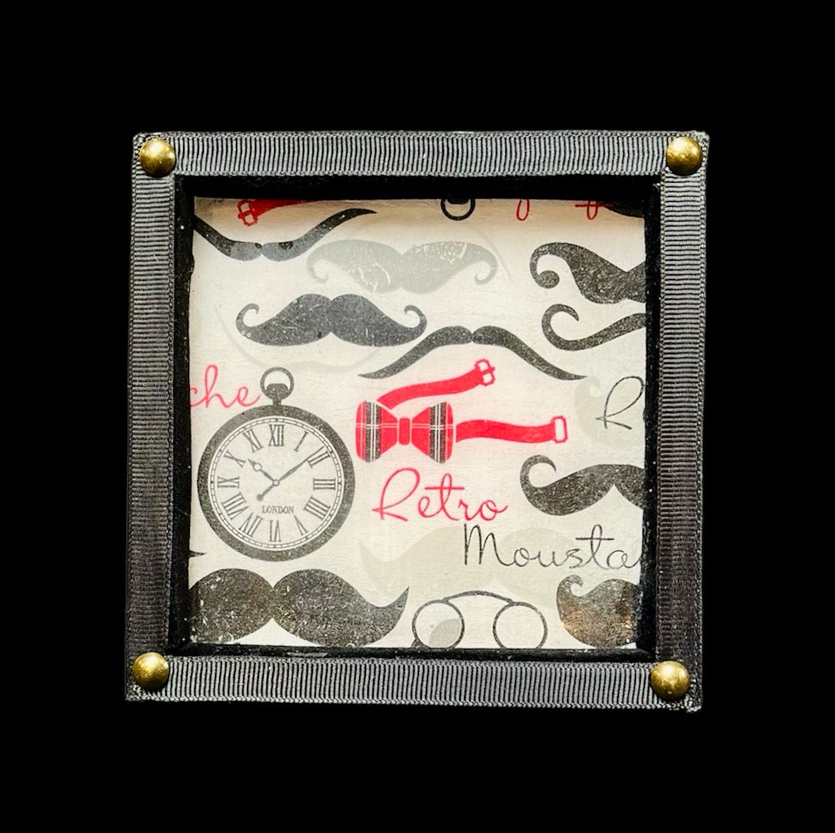 DECORATIVE TRINKET TRAY - RETRO MOUSTACHE