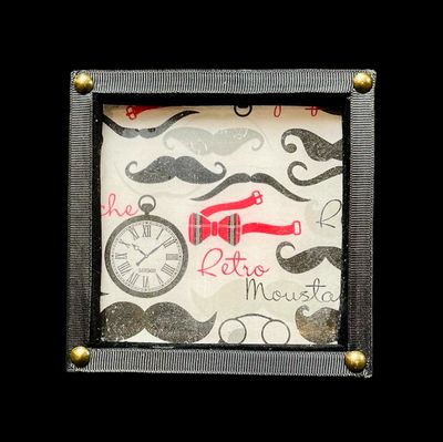 DECORATIVE TRINKET TRAY - RETRO MOUSTACHE