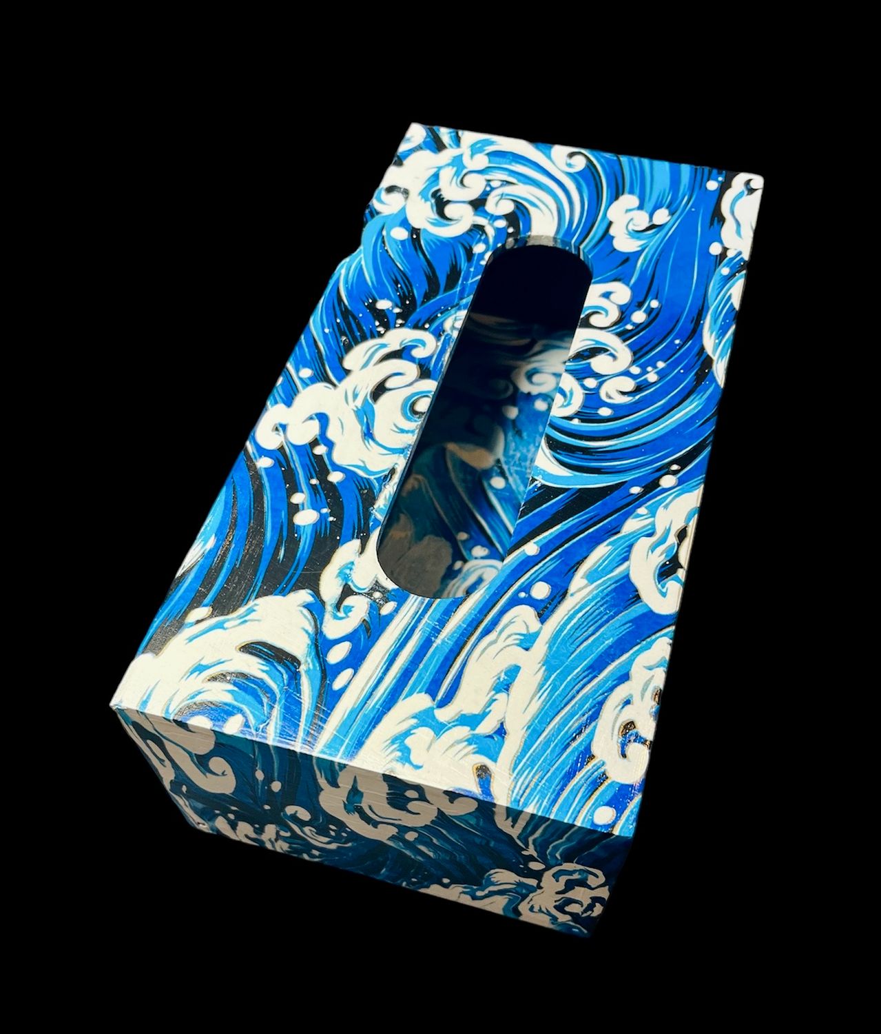 TISSUE BOX COVER - JAPANESE WAVES