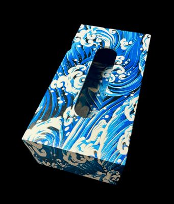 TISSUE BOX COVER - JAPANESE WAVES