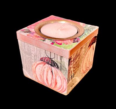 TEALIGHT CUBE - BAUBLES & ROSES