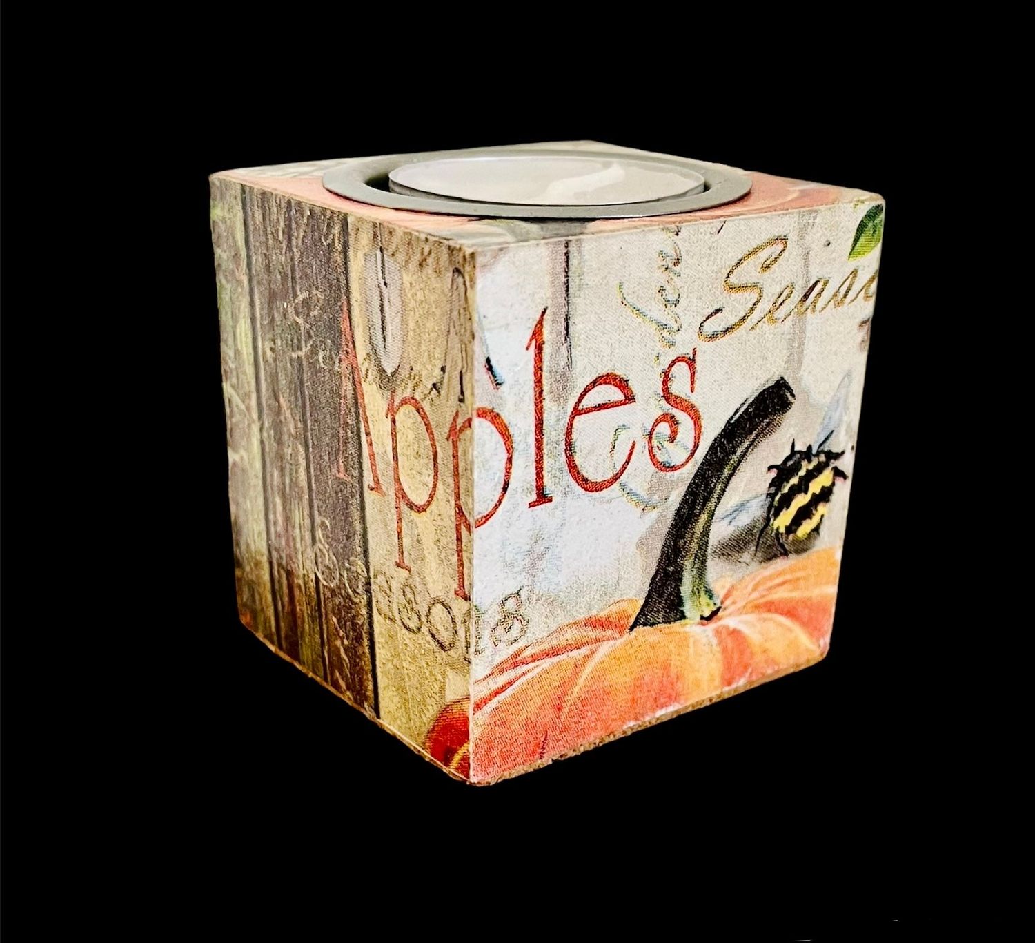 TEALIGHT CUBE - AUTUMN PUMPKINS