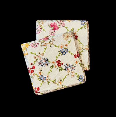 SLATE COASTER SQUARE - FLORAL LATTICE