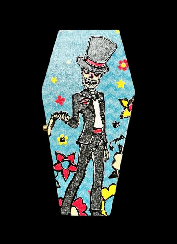COFFIN SHAPE TRINKET BOX - EL DIA DE MUERTOS