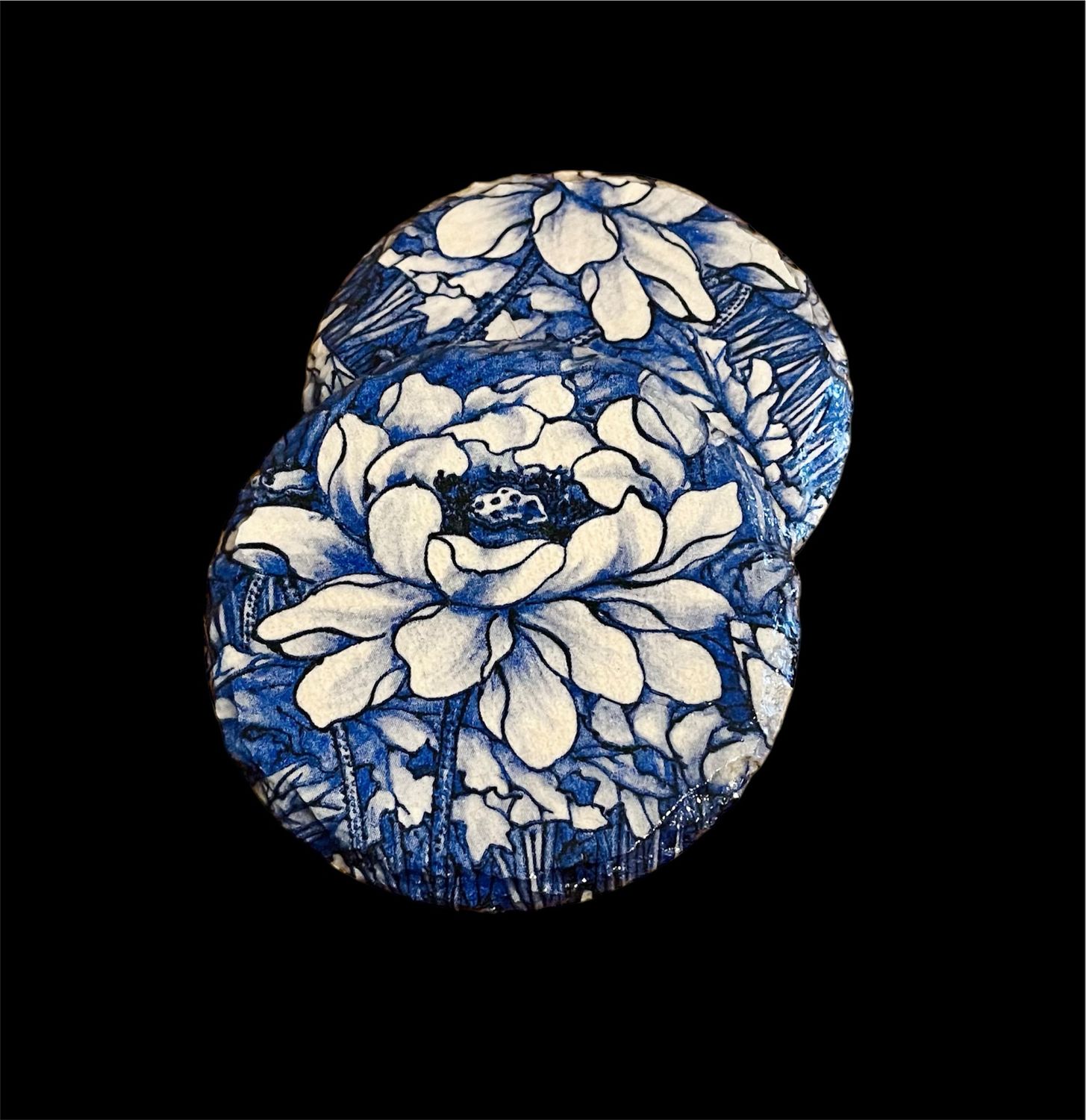 SLATE COASTER ROUND - CHINA BLUE POPPIES
