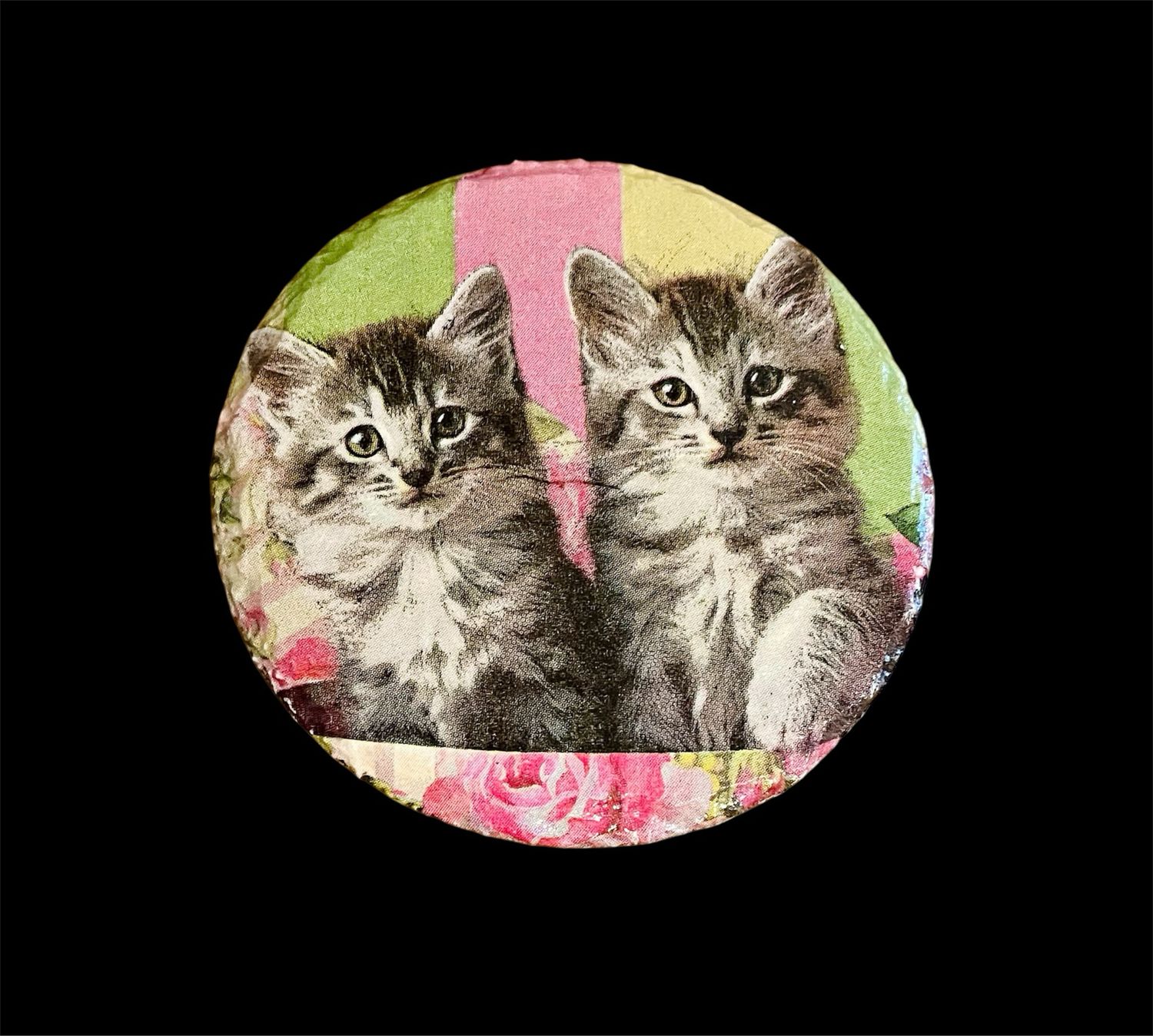 SLATE COASTER ROUND - KITTENS