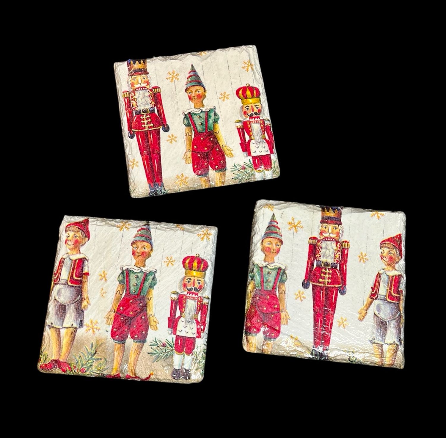 SLATE COASTER SQUARE - TRADITIONAL FIGURES