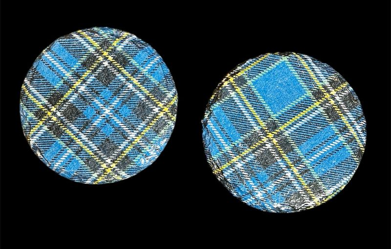 SLATE COASTER ROUND - TARTAN BLUE