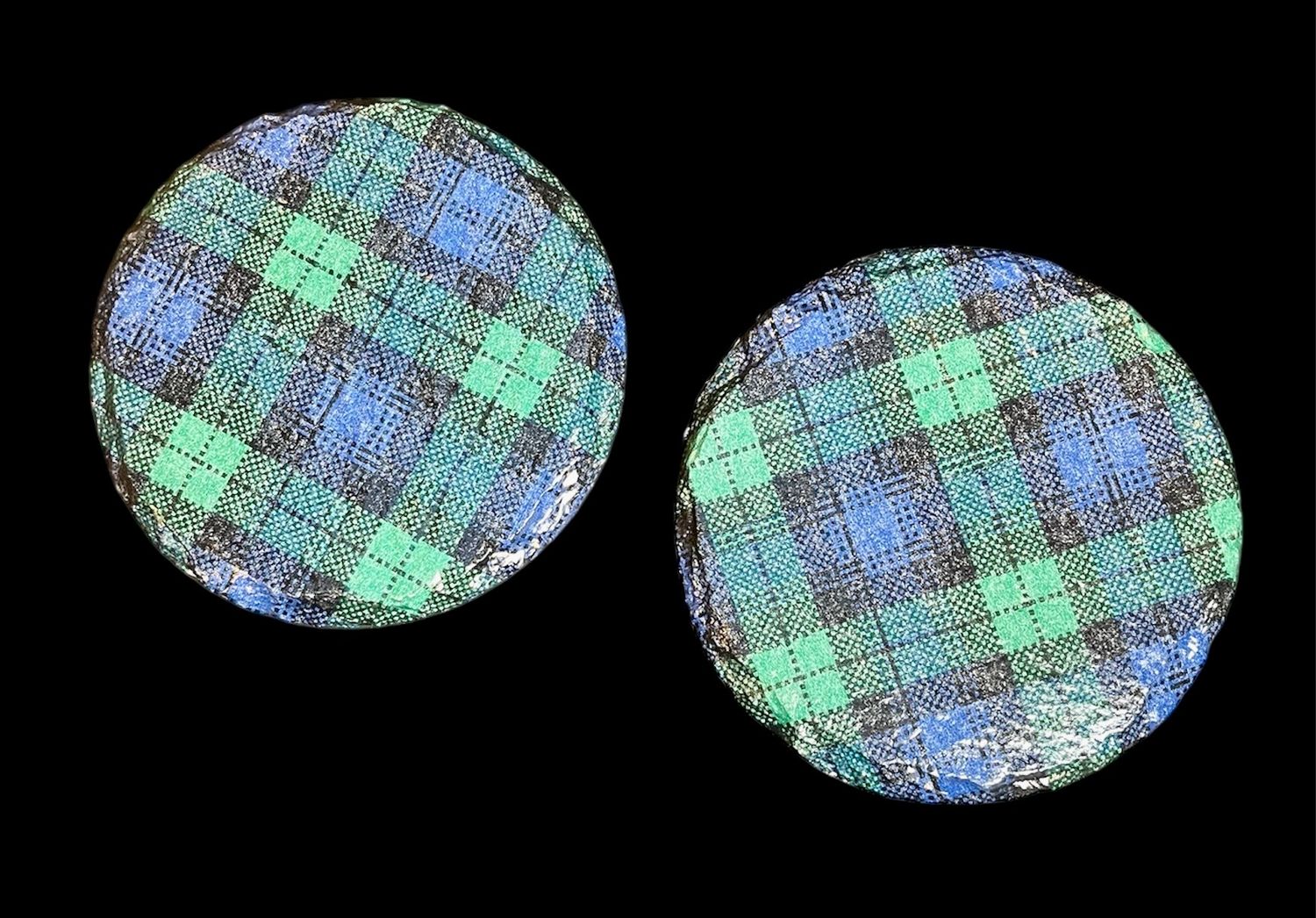 SLATE COASTER ROUND - TARTAN BLACKWATCH