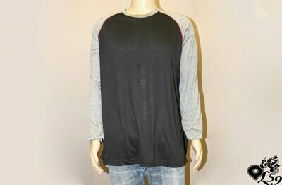 Men LS DK GRY TEE WIRED