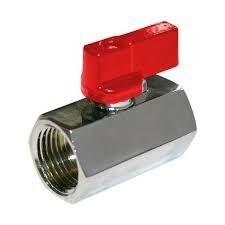 Mini Valve Steel Red Handle 15mm MxF