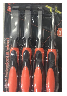 Wood Chisel Rubber Handle 4 Pcs Set