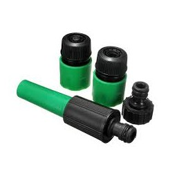 Garden Hose Pipe Connector &amp; Nozzle Set 4s 1/2&quot;