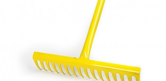 Garden Metal Rake With Handle Yellow 16T