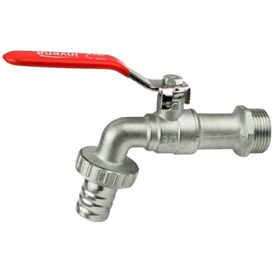 Outdoor Garden Tap Red Handle 1/2 X3/4&quot; Zink