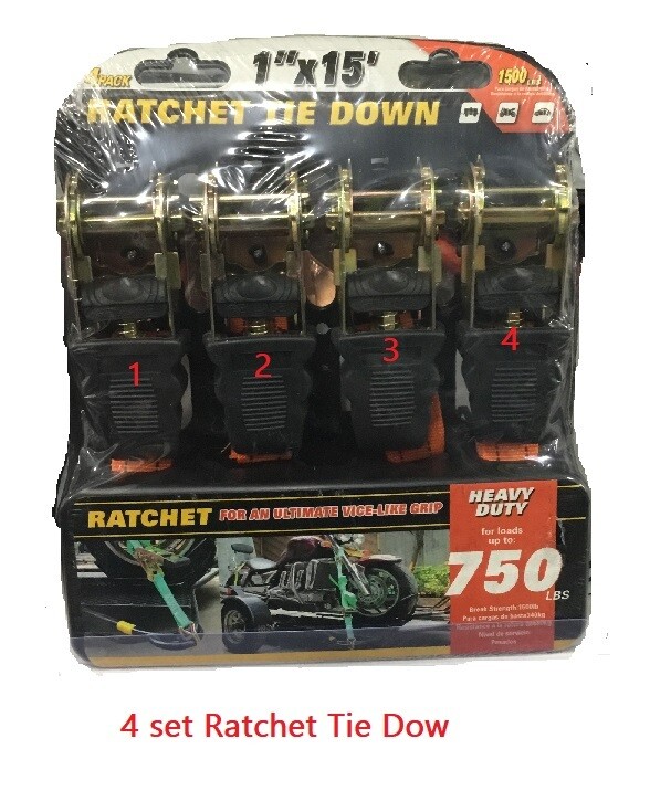 Ratchet Tie Down 1&quot; x 15&#39; 4 Pec
