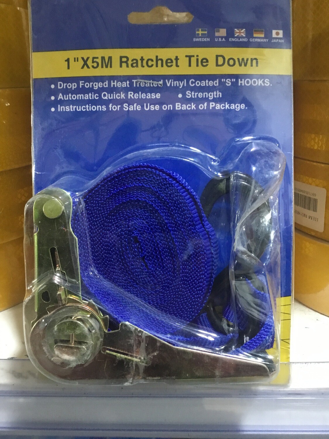 Ratchet Tie Down 5mx25mm-1&quot;
