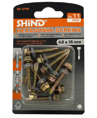Shind Hexagonal Screws, Size: 4.8 x  35mm