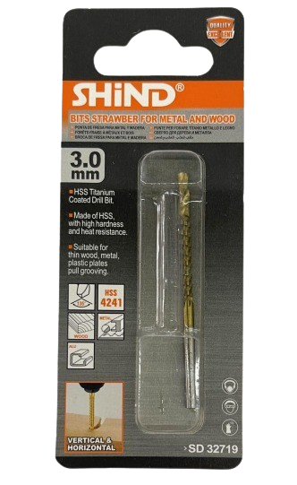 Shind Drill Bit Metal for Wood and Steel, Size: 3mm