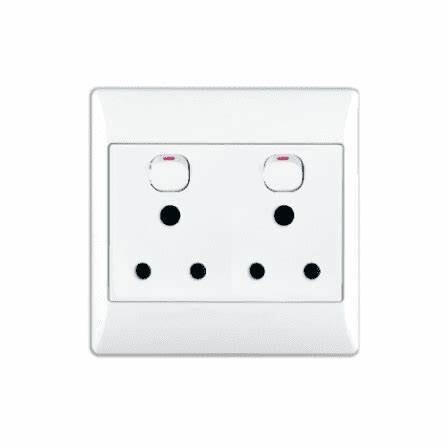 Redisson Wall Switch Socket Double, Size: White