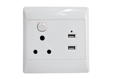 Redisson Wall Switch Socket Single 2USB