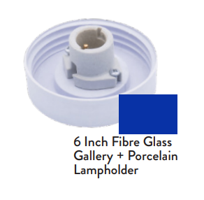 6&quot; Fiber Glass Gallery with Porcelain Lamp Holder