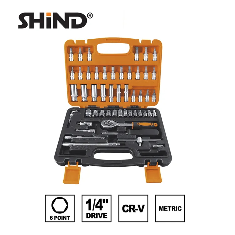 Shind-1/4&quot; Drive 53 pcs Ratchet Wrench Socket Set