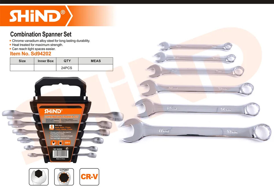 Shind-6 pcs Combination Spanner Set Combination Wrench Set