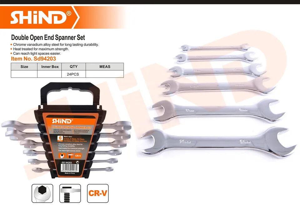Shind-6 pcs Double Open End Spanner Wrench Set Tool set