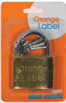 Orange Label Brass Padlock