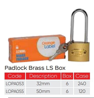 Orange Label Padlock Iron LS Box