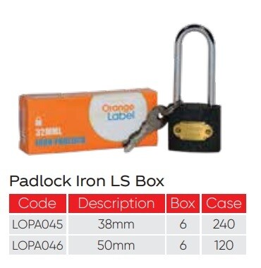 Orange Label Padlock Iron LS