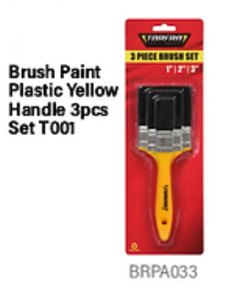Torero Paint Brush Yellow Plastic Handle 3 Pcs Set