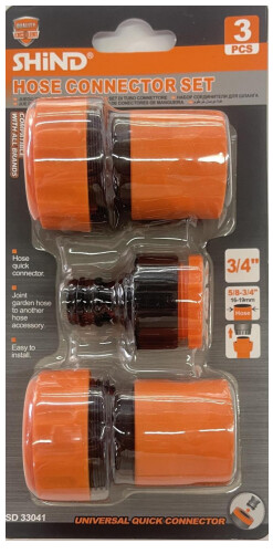 Shind Hose Connector set 3 Pec 3/4&quot; SD33041