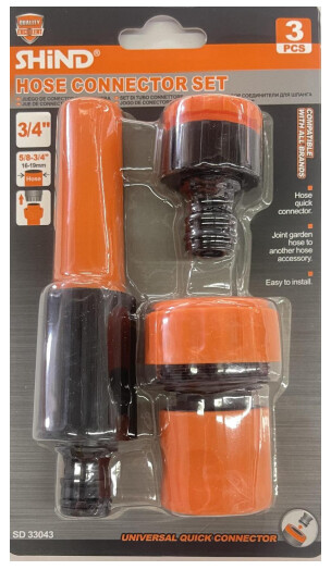 Shind Hose Connector Set 3 Pec 3/4&quot; SD33043