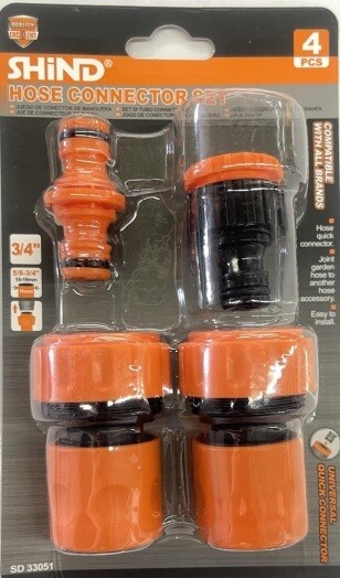Shind Hose Pipe Connectors 3/4&quot;- 4s Set